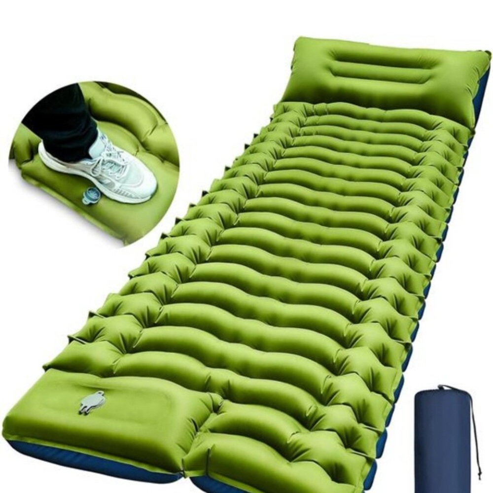 Ultralight Inflatable Camping Sleeping Pad with Pillow Hiking Travel Mat